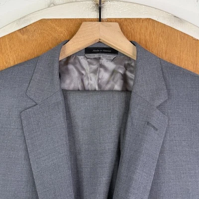 Lauren Ralph Lauren Suit Mens 46R Gray 2 Button 100% Wool Slim Fit Black Label - Image 1 of 4