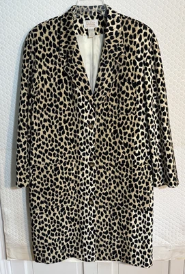 Abrigo Forrado Estampado Animal DA-RUE of California Años 80 De Colección Talla 12 Usado en Excelente Condición Foto 1 de 4