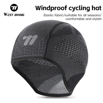Gorra de ciclismo de invierno WEST BIKING para hombre sombreros a prueba de viento forro térmico sombrero para correr Foto 1 de 4