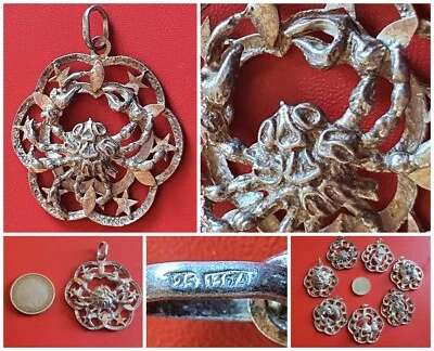 Pendente CANCRO ♋️SEGNO ZODIACALE ciondolo OROSCOPO vintage Italy 70 ARGENTO 925 - Immagine 1 di 4