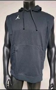 Nike Air Jordan Men Small Sleeveless Dri Fit Basketball Hoodie #DQ7946-049 Black - Picture 1 of 11