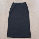 Sag Harbor Skirt Size 8 Black Silver Striped Maxi Long Slit