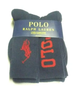 NUOVISSIMA POLO RALPH LAUREN CONFEZIONE DA 6 CLASSIC SPORT BIG LOGO calzini girocollo taglia 6-13 - Foto 1 di 4