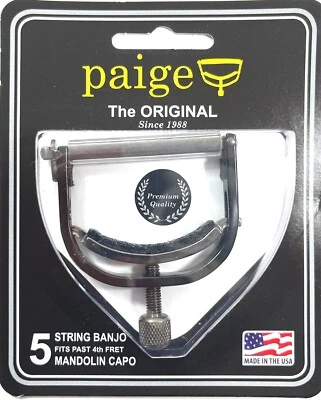 Paige Capo Banjo, Mandola, Bouzouki Negro Perfil Ancho funciona más allá del banjo de cuarto traste Foto 1 de 4