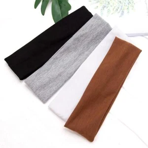 Elastic Cotton Hair Band Headband Men Women Yoga Running Stretch Accessory - Picture 1 of 27