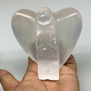 407g, 4"x3.6"x1.8"Natural Selenite (Satin Spar) Angel Crystal @Morocco,B8979 - Picture 1 of 11