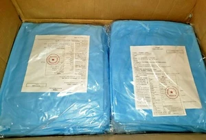 100 Count Case Non Medical Isolation Gowns (10 sealed packs of 10) Blue Large - Picture 1 of 6