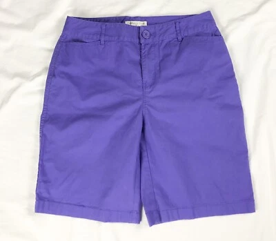 Pantalones cortos Coldwater Creek para mujer talla 4 tiro alto morados 98 % algodón Foto 1 de 4
