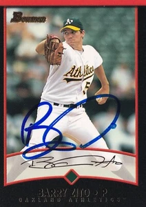 Barry Zito Signed 2001 Bowman A's Baseball Card #125 Autograph 2012 World Series - Picture 1 of 12