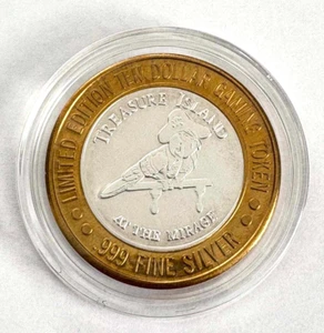 Treasure Island Mirage Las Vegas Ltd Edition $10 Gaming Token .999 Fine Silver - Picture 1 of 2