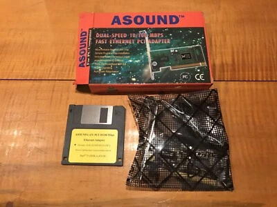 PCI ADAPTER Asound Dual speed 10/100 MBPS Fast Ethernet NOS VINTAGE COMPUTER - Image 1 of 4