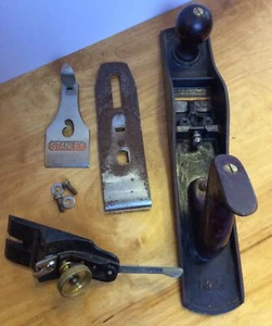Used Vintage Bailey Stanley #5 Wood Plane Corrugated Sole 14 Inches U - Picture 1 of 12