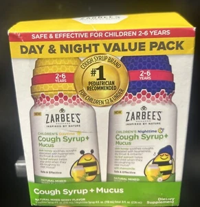 Zarbee's Children Cough Syrup + Mucus Daytime/Nighttime 4 FL Oz ea NIB EX. 10/24 - Picture 1 of 1