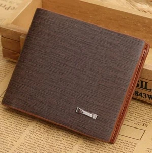 Billetera de cuero genuino para hombre marrón dinero en efectivo bolso identificación regalo de Navidad/regalo Reino Unido - Imagen 1 de 4