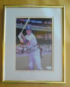 Frank Howard LA Dodgers W-Inscr. 1960 NL ROY 8x10 double matted framed COA JSA - Picture 1 of 4