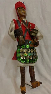 Vintage Traditional Leather Collectible Doll Morocco Africa Hand Made 8.5" Folk - Picture 1 of 9
