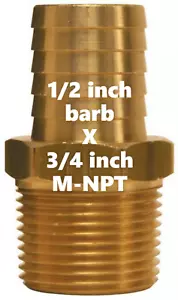 DIXON Raccordo tubo flessibile 1/2 pollice barra x 3/4" M-NPT maschio ottone - 1020812C - Foto 1 di 3