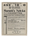 1912 Muratti's Neb=Ka Turkish Cigarettes Ad Punch Magazine UK Original ~4x5"