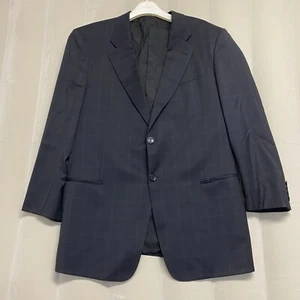 Armani Collezioni Men’s Sports Coat Blazer Jacket Size 46L 100% Wool Windowpane - Picture 1 of 13