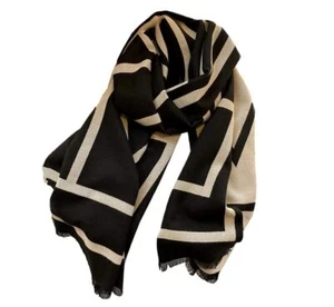 Cashmere Feel Scarf winter warm large soft Shawl wrap Scarf for women Black g... - Picture 1 of 6