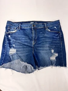 Old Navy Cut-Off Denim Short Women's Size 18 Blue High Rise Distressed - Picture 1 of 9