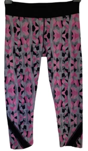 Rockwear 3/4 Length Leggings Size 6 Activewear Pants Gym Abstract Pattern Pink - Picture 1 of 11