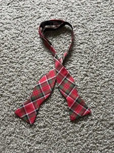 Pajarita Polo Ralph Lauren para hombre 100 % seda roja a cuadros hecha en Italia - Imagen 1 de 5