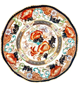 Antiker Verona Royal Halbporzellan Holz & Sohn England Imari 9" Speiseteller - Bild 1 von 12