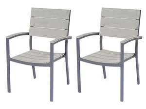 Gartenstühle Olivia 305206, 2 Stück, Aluminium, Metall, grau - B - Bild 1 von 2