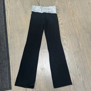 VTG Y2K Victoria Secret PINK Tie Dye Fold Over Yoga flare Pants XS leggings RARE - Picture 1 of 6