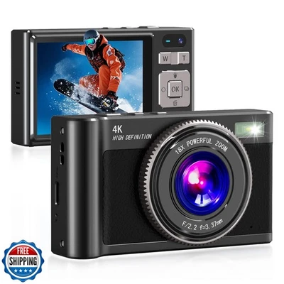 Forc Digitalkamera, 4K Camara de Fotos mit 64GB Karte, 18X Zoom Anti-Shake Vid - Bild 1 von 4