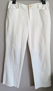 Lauren Ralph Lauren Women's Ankle Crop Pants, 12 Cream, Classic Style - Picture 1 of 13