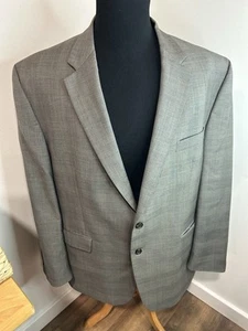 RALPH LAUREN mens gray grid 100% WOOL sport coat suit jacket blazer 48 L - Picture 1 of 10