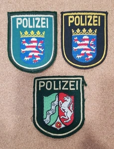 3 Polizei Hessen Bundespolizei Schulteraufnäher grün/Filzrücken, aufbügeln/aufnähen Vintage - Bild 1 von 14