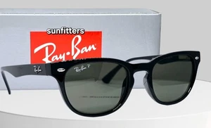 RAY BAN black/green POLARIZED RB4140 601/58 49 sunglasses NEW IN BOX! Authentic! - Picture 1 of 13