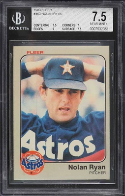 1983 Fleer Nolan Ryan #463 BGS 7.5 NM-MT - Image 1 of 2