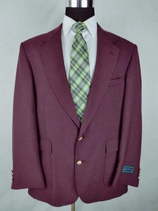 Joseph Richards Men 44L Purple Blazer Sport Coat 2 Gold Button Jacket Wool Blend - Picture 1 of 20