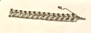 CORO FISCHWAAGE SILBER 50ER JAHRE MCM GETÄFELTES GLIED 7,25" ARMBAND 1" BREIT SIGNIERT EUC - Bild 1 von 11