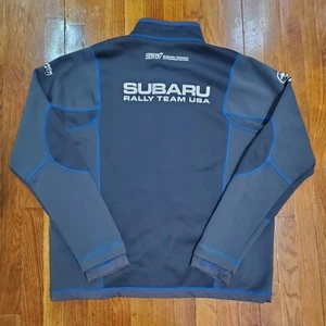 Subaru Rally Team Jacket Mens XL Blue Gray Motorsport Full Zip - Picture 1 of 12