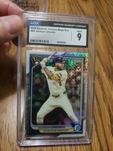 2024 Bowman Chrome 69 Jackson Chourio Mega Box Mojo Brewers RC CGC Mint 9 Pop 4 - Picture 1 of 2