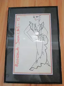 DISEGNO INCHIOSTRO ORIGINALE SANCHEZ FASHION 1983 - FIRMATO - 18" X 12" INCORNICIATO E OPACO - Foto 1 di 3