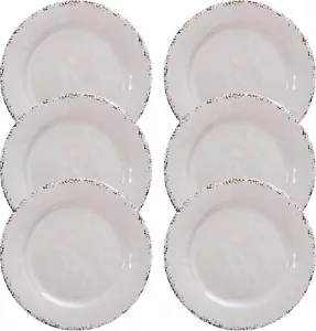Melamine 9" Plates Set of 6, White. Ships Next Business Day - Picture 1 of 2