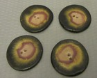 Vintage Ceramic Studio BAG LADY BUTTON Set 4 artisan handmade pottery big 1.75"