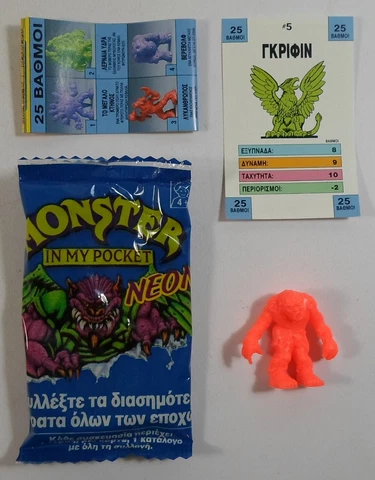 NOBEL MATCHBOX VTG 1992 GREEK MONSTERS IN MY POCKET ZOMBIE NEON RED FIGURE MIP Cover