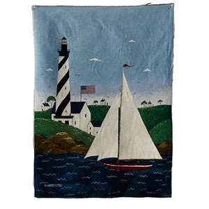Warren Kimble Vintage 2003 Coastal Breeze Lighthouse Sailboat Crafters Fabric - Picture 1 of 1