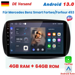 4+64GB Für Smart Forfour Fortwo 453 GPS Autoradio Android Navi Carplay BT 4G LTE - Bild 1 von 14