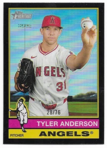 Tyler Anderson #28/76 (459) Angels 2025 Topps Heritage cromo borde negro - Imagen 1 de 2