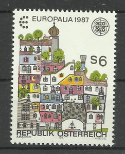 d364 ÖSTERREICH/ CEPT 1987-Hundertwasserhaus MiNr 1876 ** - Imagen 1 de 1