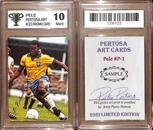 Tarjeta de muestra de impresión artística ACEO de artista Pietro Pertosa 2020 de Pelé calificada 10 como nueva #BT - Imagen 1 de 1