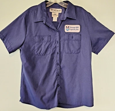 女式工作衬衫,短袖,纽扣,两个口袋,可选尺寸/颜色 — 第 1/4 张图片